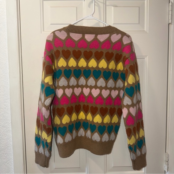 &merci Womens Multi-color Heart Knit Sweater Size Small Small - Picture 3 of 5